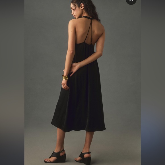 By Anthropologie Halter Silky Midi Dress